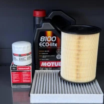 Комплект для ТО Motul 0w20 Ford Focus 2.0 12-18 (Масло, фільтр масляний, фільтр повітряний, фільтр салону вугільний)