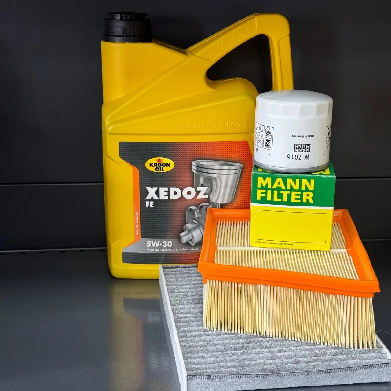 Комплект для ТО KROON OIL 5w30 Ford Fiesta (1.0) 14-17/(1.6) 14-19 (Масло, фільтр масляний, фільтр повітряний, фільтр салону