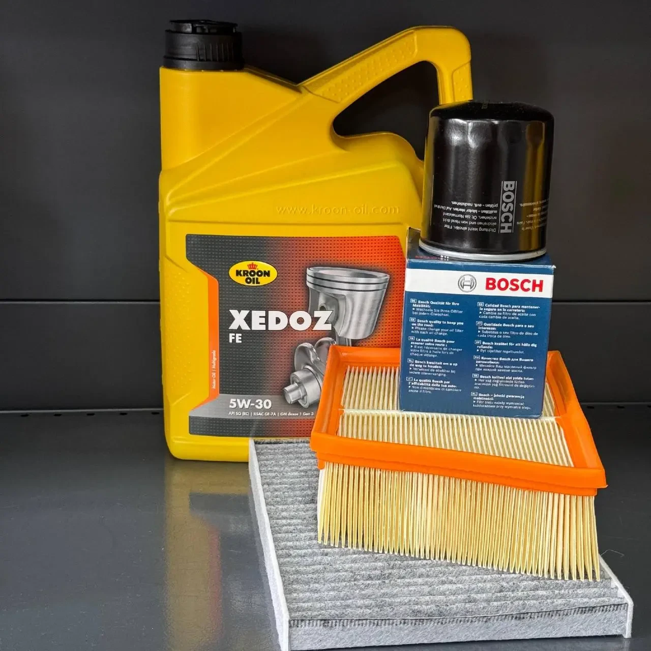 Комплект для ТО KROON OIL 5w30 Ford Fiesta (1.0) 14-17/(1.6) 14-19 (Масло, фільтр масляний, фільтр повітряний, фільтр салону