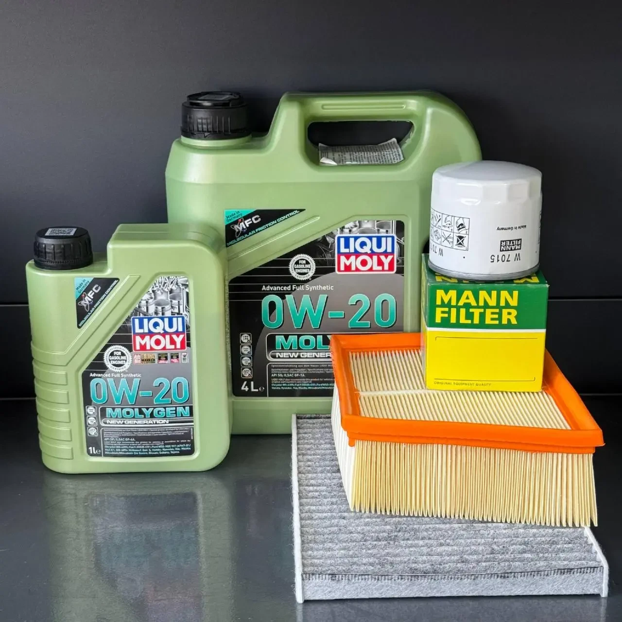 Комплект для ТО Liqui Moly 0w20 Ford Fiesta (1.0) 14-17/(1.6) 14-19 (Масло 4+1, фільтр масляний, фільтр повітряний, фільтр салону