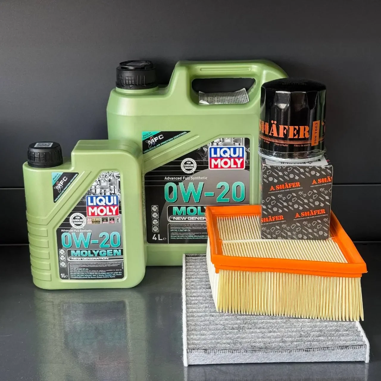 Комплект для ТО Liqui Moly 0w20 Ford Fiesta (1.0) 14-17/(1.6) 14-19 (Масло 4+1, фільтр масляний, фільтр повітряний, фільтр салону