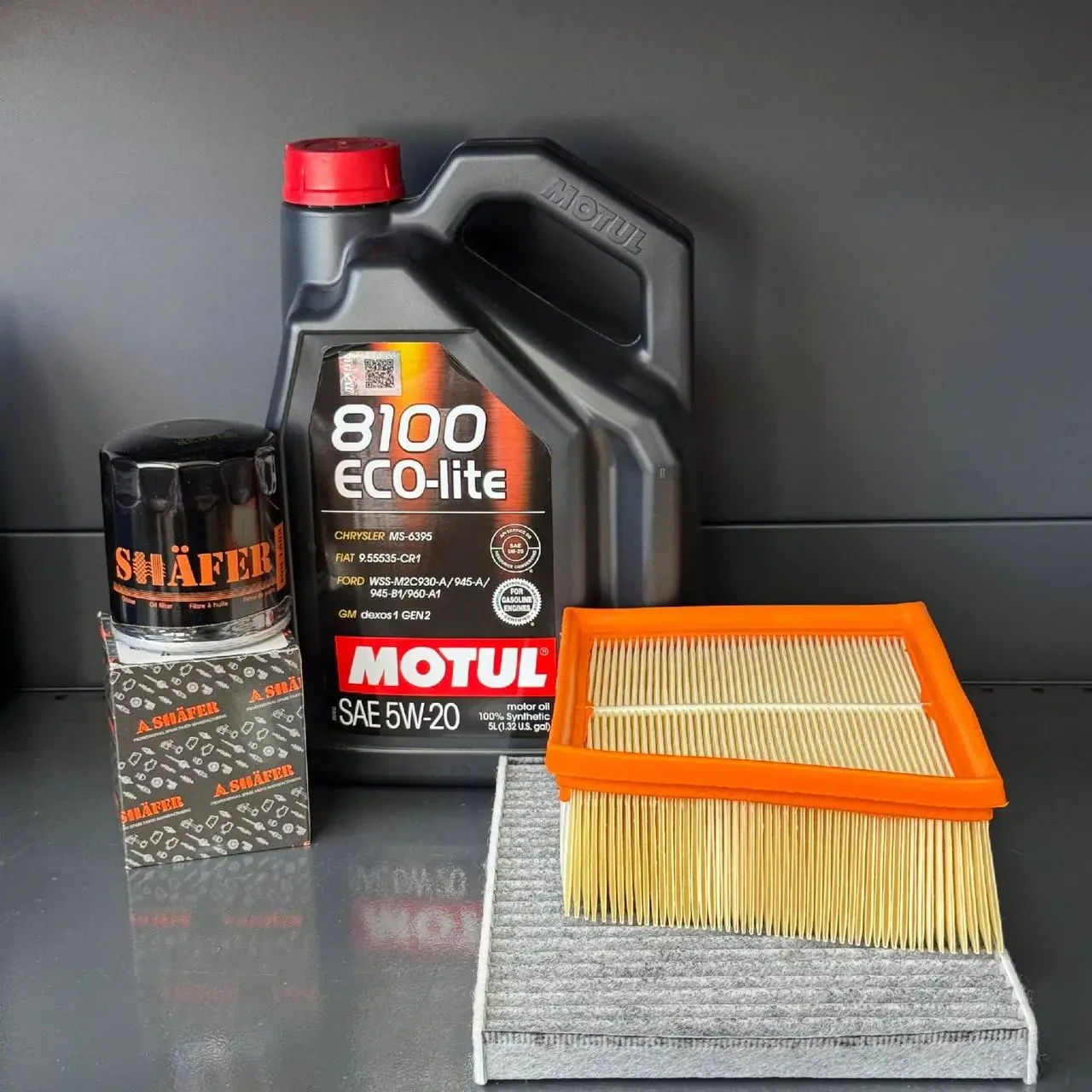 Комплект для ТО Motul  5w20 Ford Fiesta (1.0) 14-17/(1.6) 14-19 (Масло, фільтр масляний, фільтр повітряний, фільтр салону