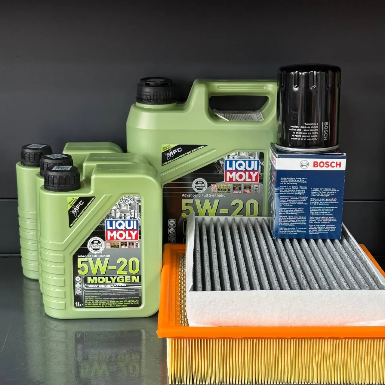 Комплект для ТО Liqui Moly 5w20 Ford F-250 (6.2) 18 (Масло, фільтр масляний, фільтр повітряний, фільтр салону вугільний)