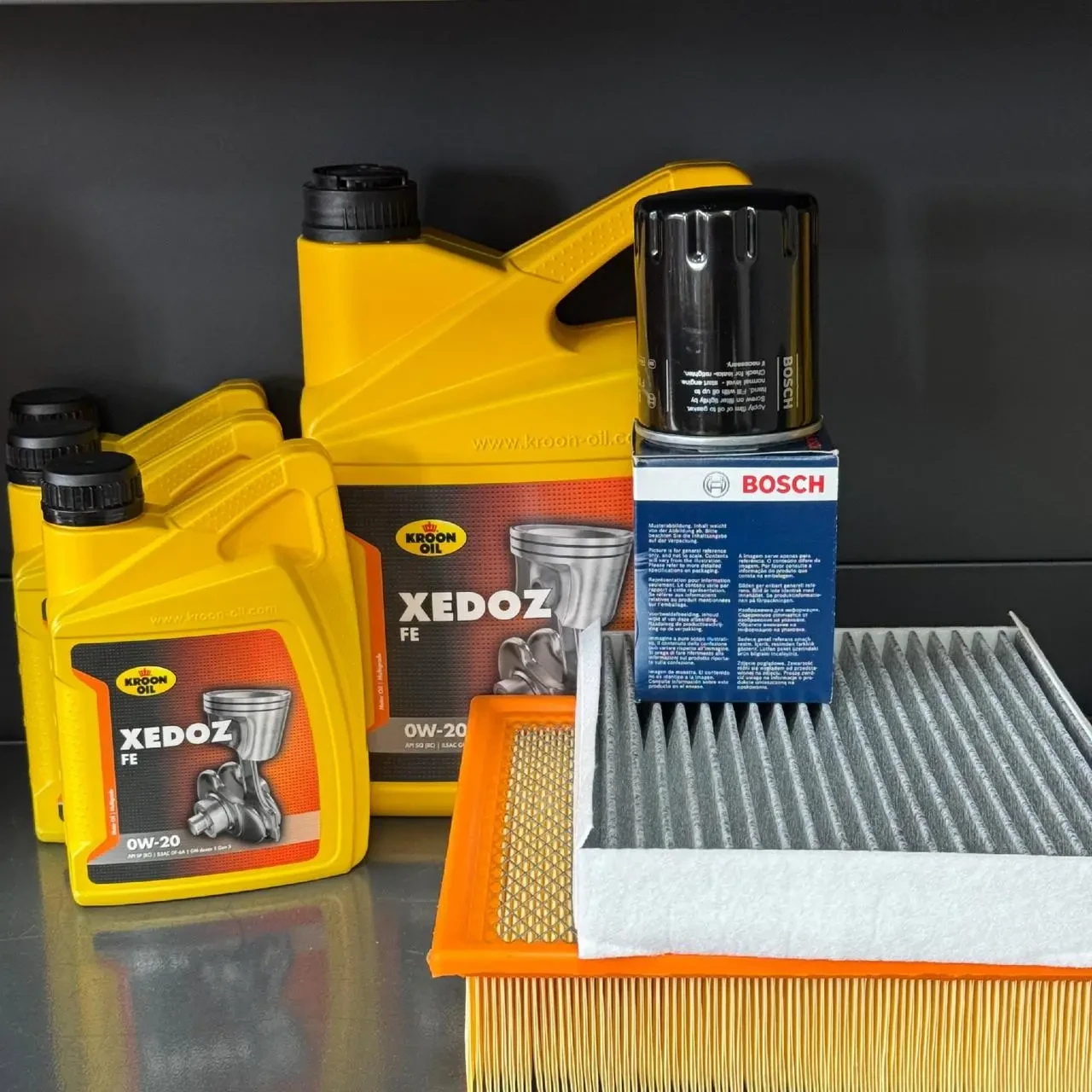 Комплект для ТО KROON OIL 0w20 Ford F-150 (5.0) 15-23 (Масло, фільтр масляний, фільтр повітряний, фільтр салону вугільний)