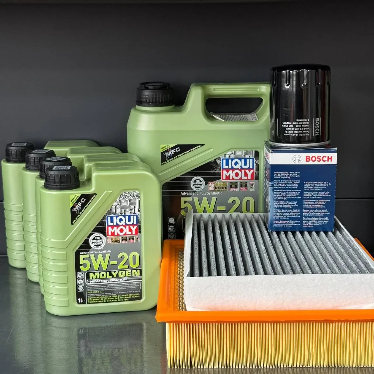 Комплект для ТО Liqui Moly 5w20 Ford F-150 (5.0) 15-23 (Масло, фільтр масляний, фільтр повітряний, фільтр салону вугільний)