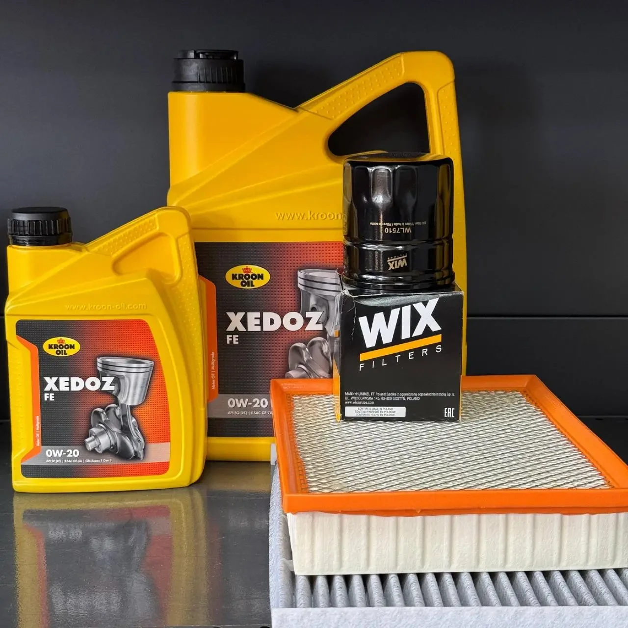 Комплект для ТО KROON OIL 0w20 Ford Edge 2 (2.0)/Edge 4 (2.0)15-20/Fusion(2.5)13-20 Lincoln MKZ(2.0)14-19/Nautilus (2.0)19 (Маслo,