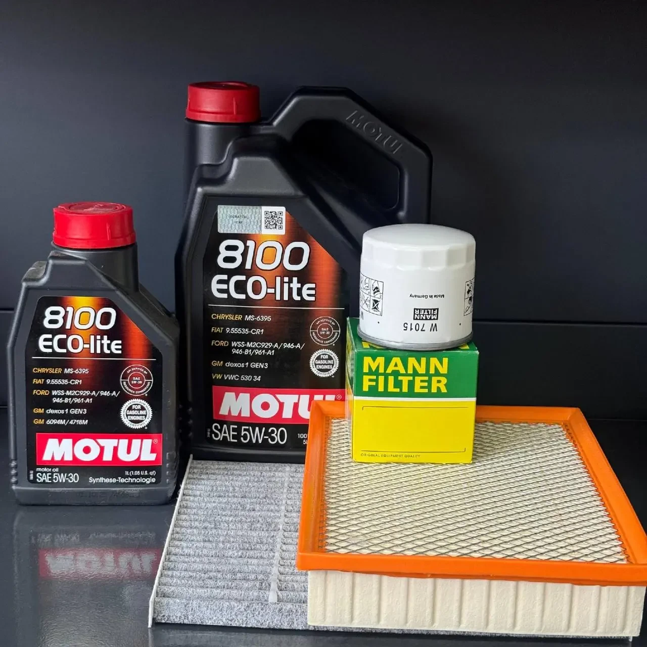 Комплект для ТО Motul 5w30 Ford Edge 2 (2.0)/Edge 4 (2.0)15-20/Fusion(2.5)13-20 Lincoln MKZ(2.0)14-19/Nautilus (2.0)19 (Маслo,
