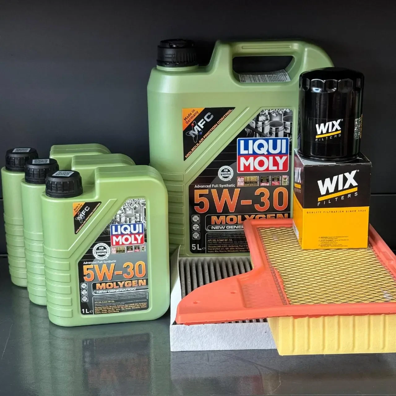 Комплект для ТО Liqui Moly 5w30 Ford Mustang (5.0) 15-21(Масло 8л, фільтр масляний, фільтр повітряний, фільтр салону вугільний)