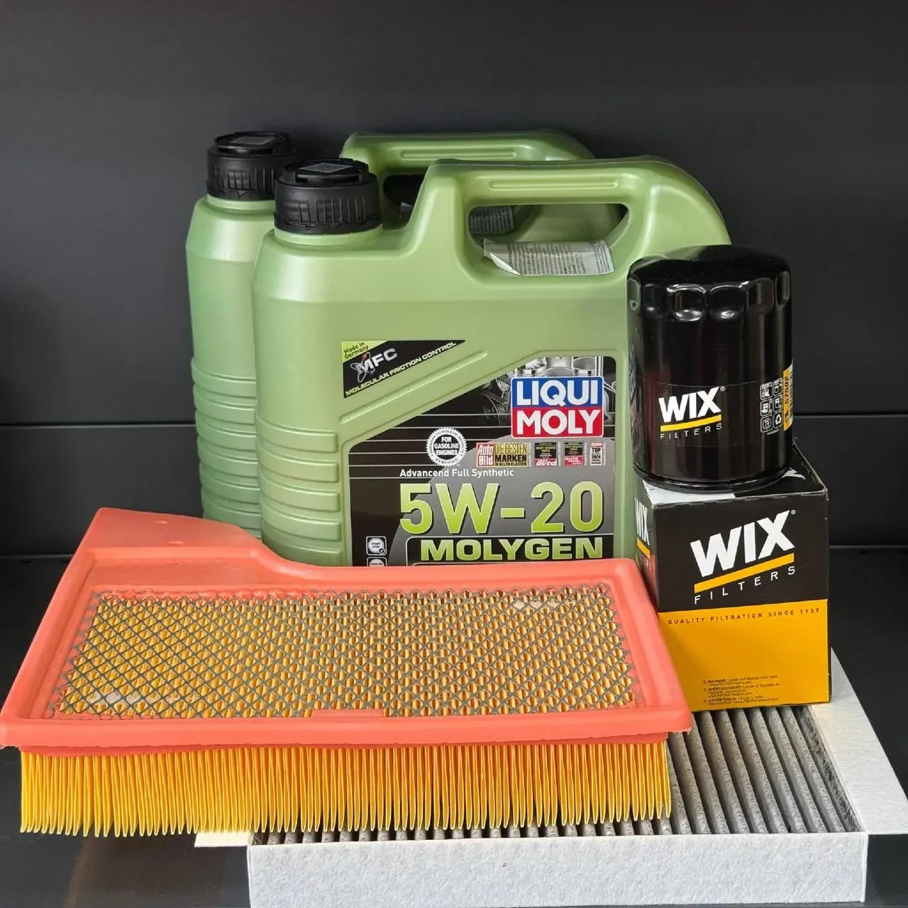 Комплект для ТО Liqui Moly 5w20 Ford Mustang (5.0) 15-21(Масло 8л, фільтр масляний, фільтр повітряний, фільтр салону вугільний)