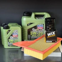 Комплект для ТО Liqui Moly 5w20 Ford Mustang (2.3)15-21 (Масло 6л, фільтр масляний, фільтр повітряний, фільтр салону вугільний)