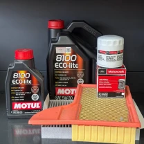Комплект для ТО Motul 5w30 Ford Mustang (2.3)15-21 (Масло 6л, фільтр масляний, фільтр повітряний, фільтр салону вугільний)
