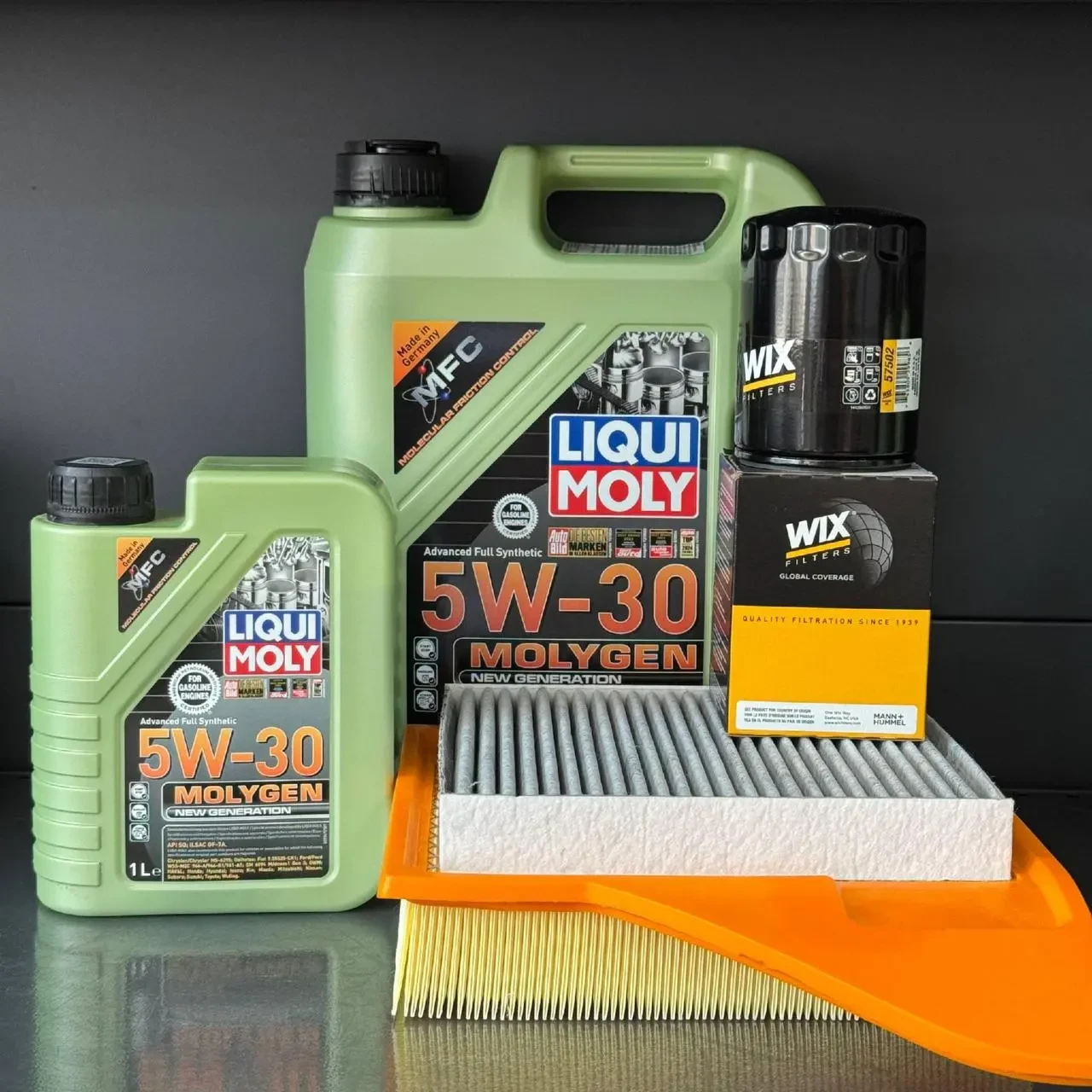 Комплект для ТО Liqui Moly 5w30 Ford Mustang (3.7) 13-14 (Масло 6л, фільтр масляний, фільтр повітряний, фільтр салону вугільний)