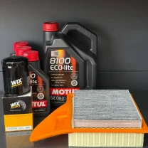 Комплект для ТО Motul 0w20 Ford Mustang (5.0) 13-14 (Масло 8л, фільтр масляний, фільтр повітряний, фільтр салону вугільний)