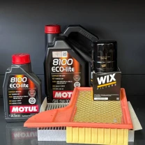 Комплект для ТО Motul 5w30 Ford Mustang (2.3)15-21 (Масло 6л, фільтр масляний, фільтр повітряний, фільтр салону вугільний)