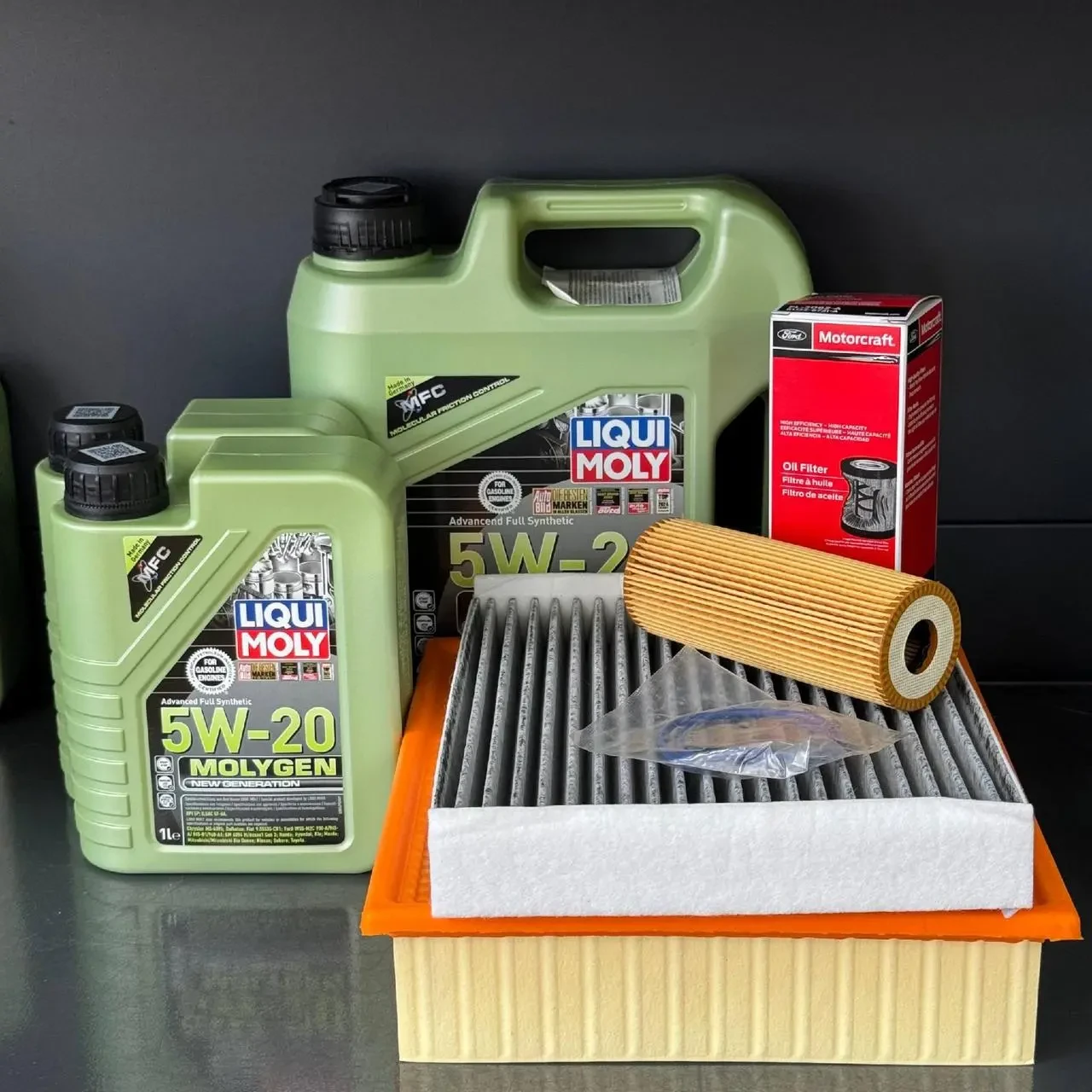 Комплект для ТО Liqui Moly 5w20 Ford F150 (2.7) 15-20 (Масло, фільтр масляний, фільтр повітряний, фільтр салону вугільний)