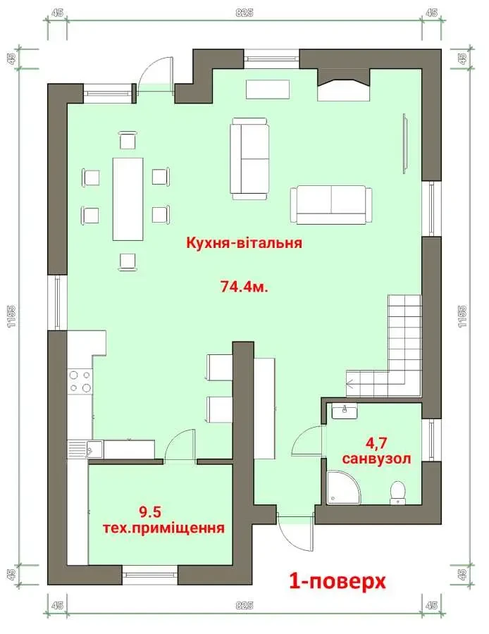 4-к будинок Бучанський, Макарів, Полтавська 11
