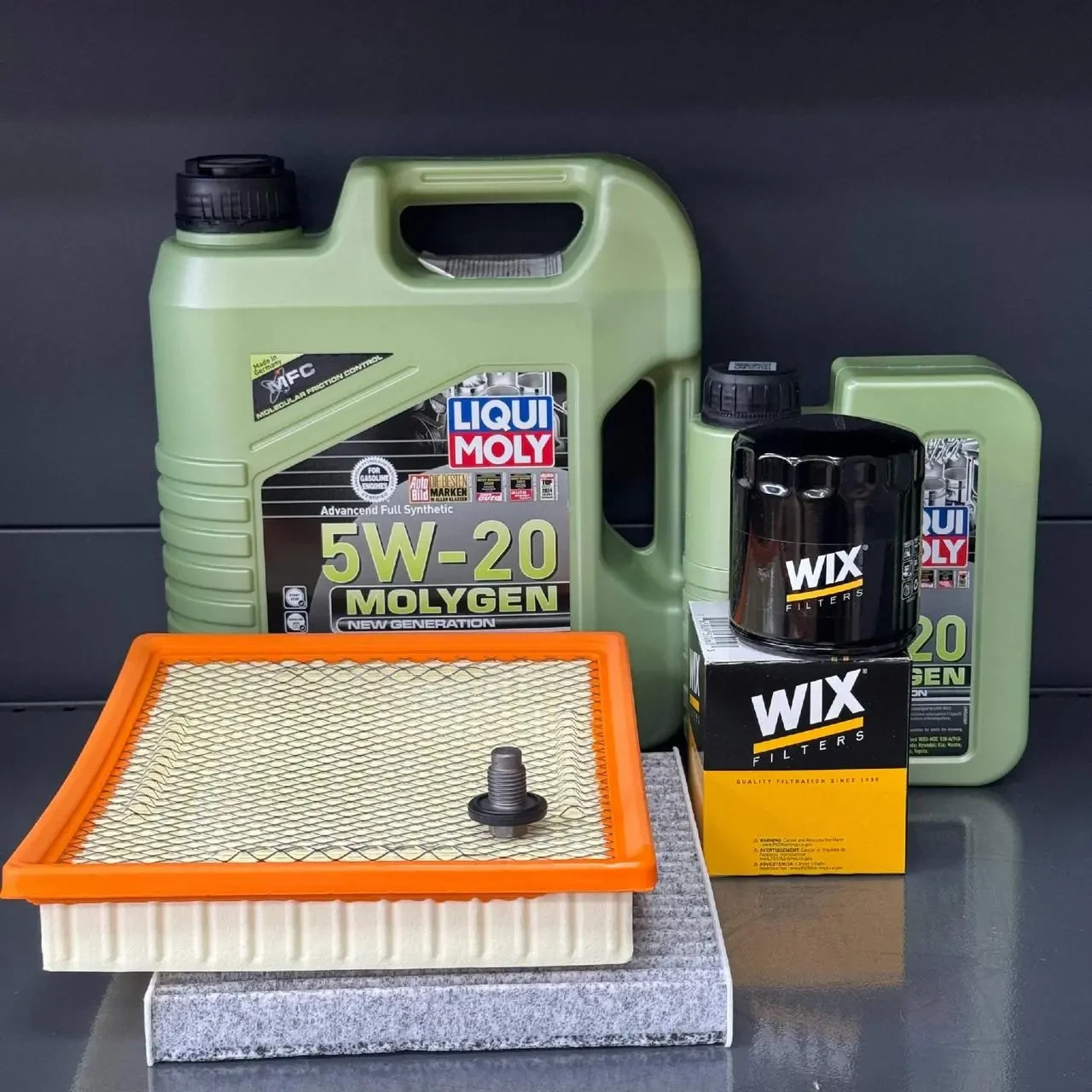 Комплект для ТО  Liqui Moly 5w20 Dodge Journey 2.4 (Масло 4л+1л, фільтр масляний, фільтр повітряний, фільтр салону вугільний,