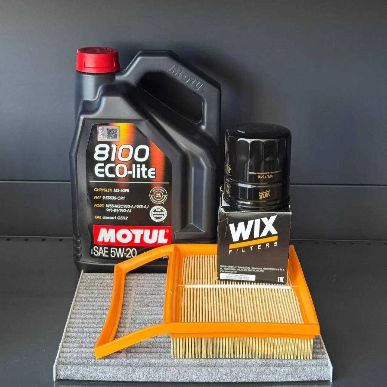 Комплект для ТО Motul  5w20 Ford Fusion 2.0 13-20 hybrid Lincoln MKZ 2.0 14-18 Hybrid (Масло, фільтр масляний, фільтр повітряний,
