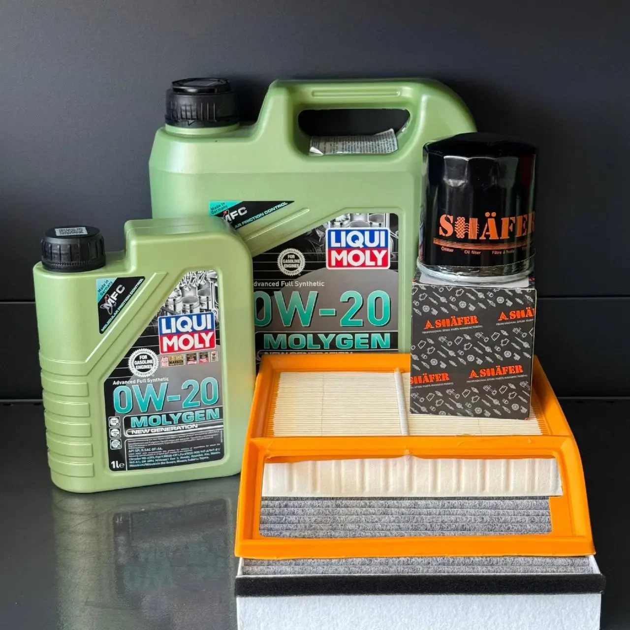 Комплект для ТО Liqui Moly 0w20 Ford C-Max 13-18 2.0 (Масло 4+1, фільтр масляний, фільтр повітряний, фільтр салону вугільний)