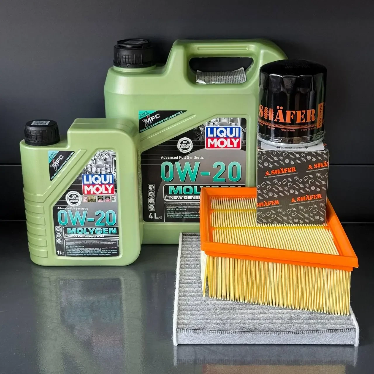 Комплект для ТО Liqui Moly 0w20 Ford EcoSport (1.0) 20-21/(2.0) 18-21  (Масло 4+1, фільтр масляний, фільтр повітряний, фільтр