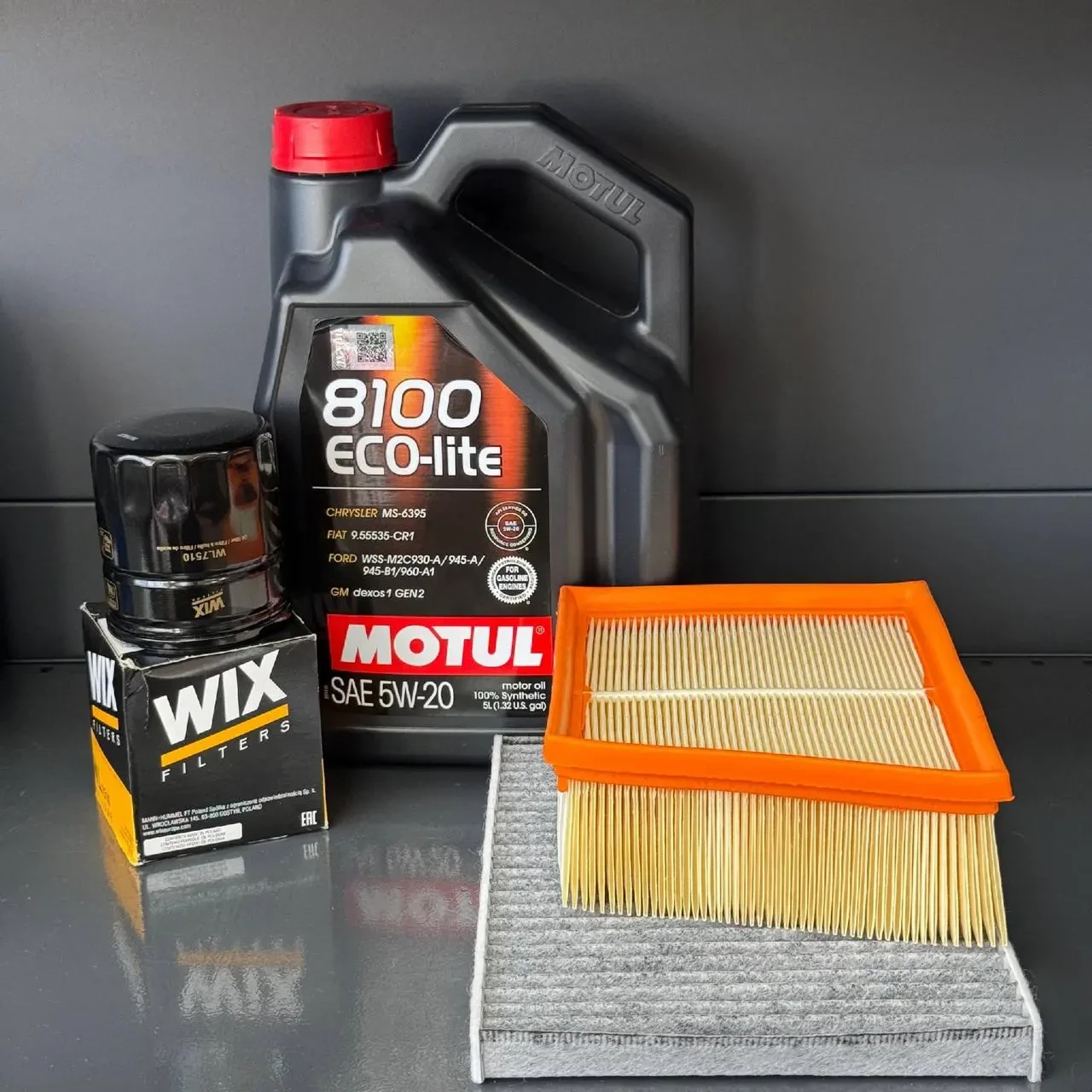 Комплект для ТО Motul  5w20 Ford Fiesta (1.0) 14-17/(1.6) 14-19 (Масло, фільтр масляний, фільтр повітряний, фільтр салону
