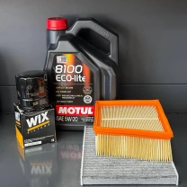 Комплект для ТО Motul  5w20 Ford Fiesta (1.0) 14-17/(1.6) 14-19 (Масло, фільтр масляний, фільтр повітряний, фільтр салону