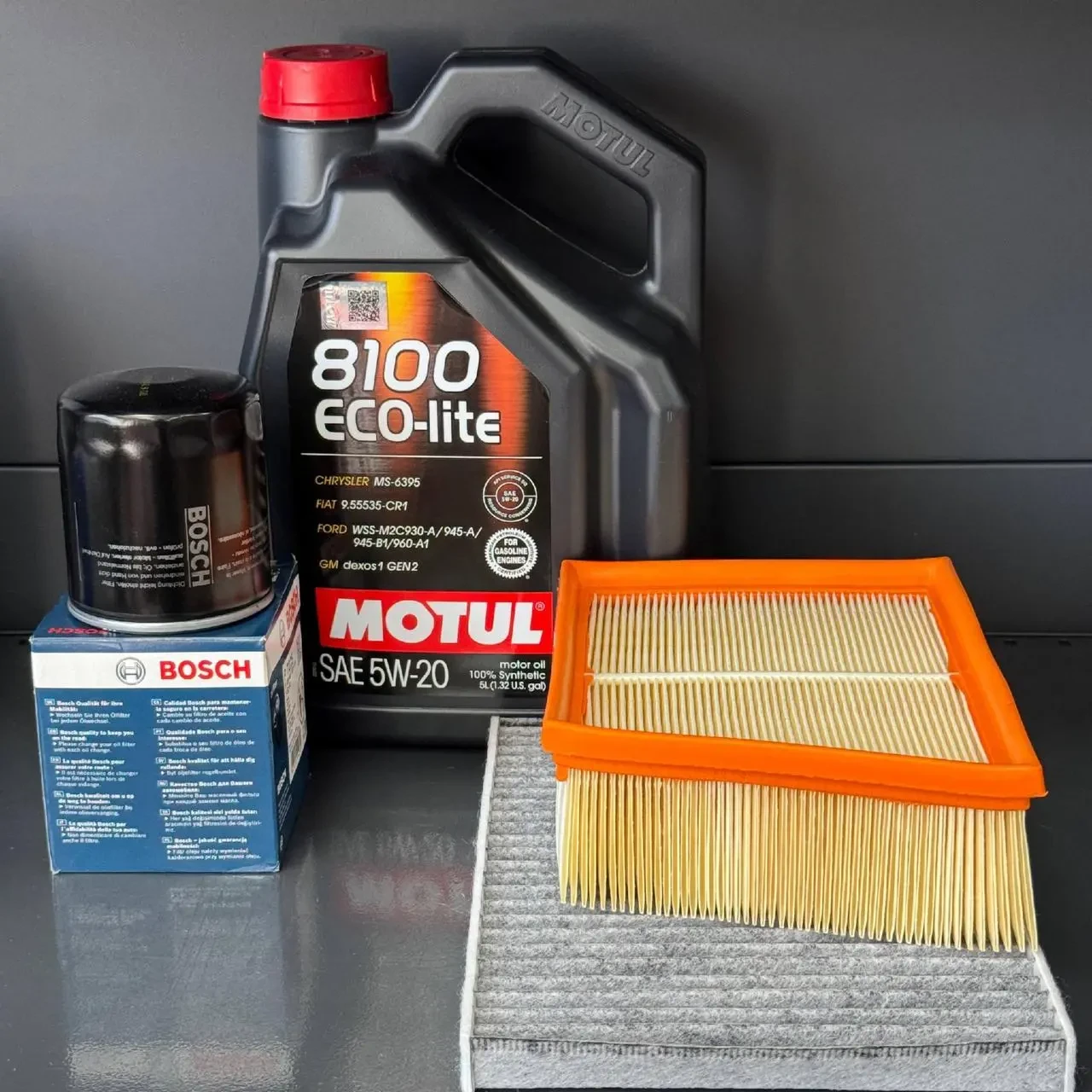 Комплект для ТО Motul  5w20 Ford Fiesta (1.0) 14-17/(1.6) 14-19 (Масло, фільтр масляний, фільтр повітряний, фільтр салону