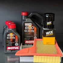 Комплект для ТО Motul 5w30 Ford Mustang (5.0) 15-21(Масло 8л, фільтр масляний, фільтр повітряний, фільтр салону вугільний)