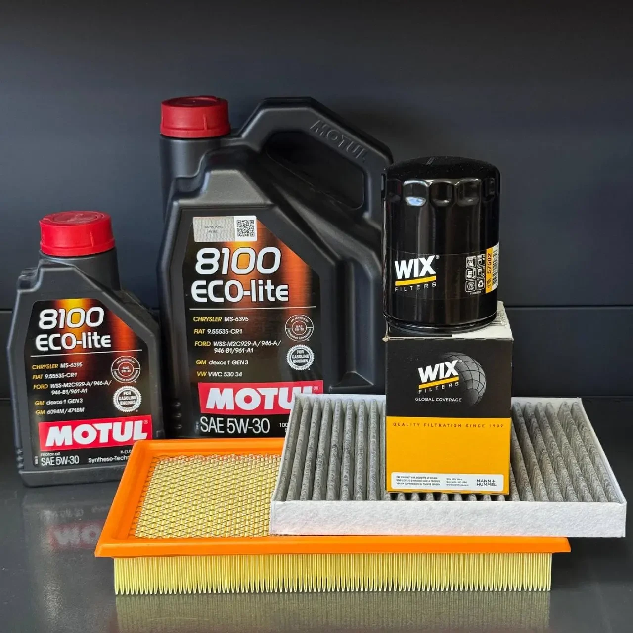 Комплект для ТО Motul  5w30 Ford Flex(3.5) 09-19/Explorer(3.5)11-19/Taurus(3.5) 09-19, Lincoln MKS(3.7)/(3.5)10-16 /MKT(3.7)/(3.5)