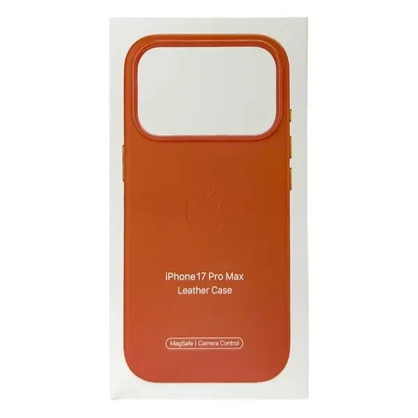 DM Чохол Leather Case with MagSafe для iPhone 17 Pro Max Orange 3