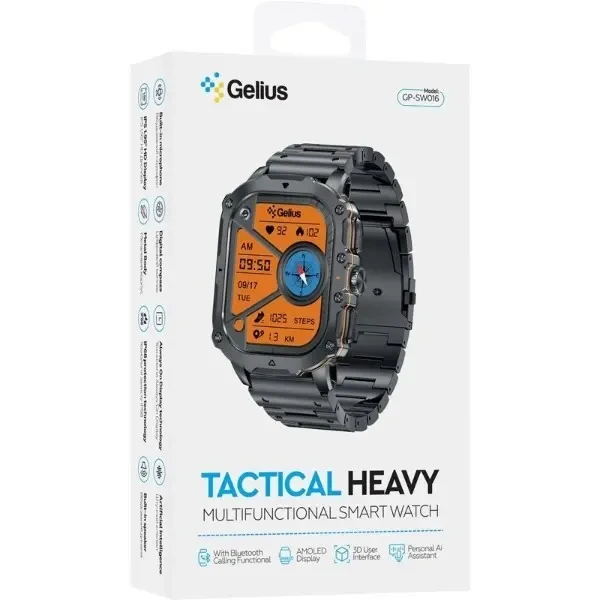 Смарт-годинник Gelius Tactical Heavy GP-SW016 Black Chrome 4