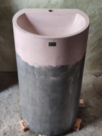 Бетонный умывальник тумба бочка самостоячий розовый серый лофт