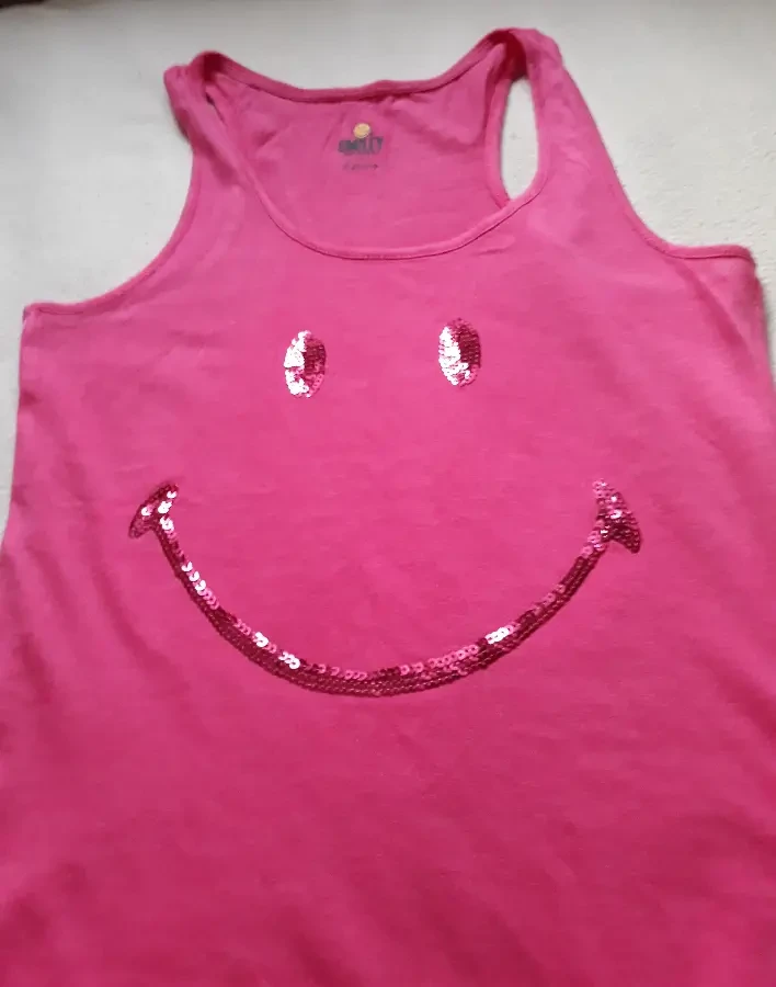Майка розовая маечка в пайетки Etam размер XS 155/76A Франция 2