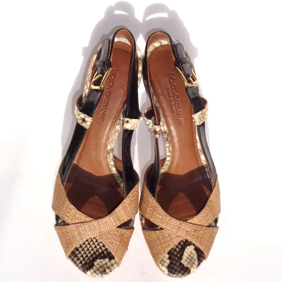 Dolce Gabbana Италия женские босоножки р. 38 туфли кожа питона 4
