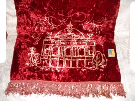 НАКИДКА на телевізор (в минулому), велюр, бордо, 66 х 88 см. РАРИТЕТ.