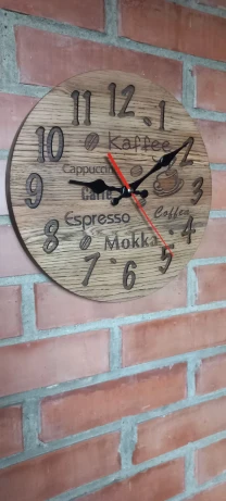 Годинник з натурального дерева " Кофе"