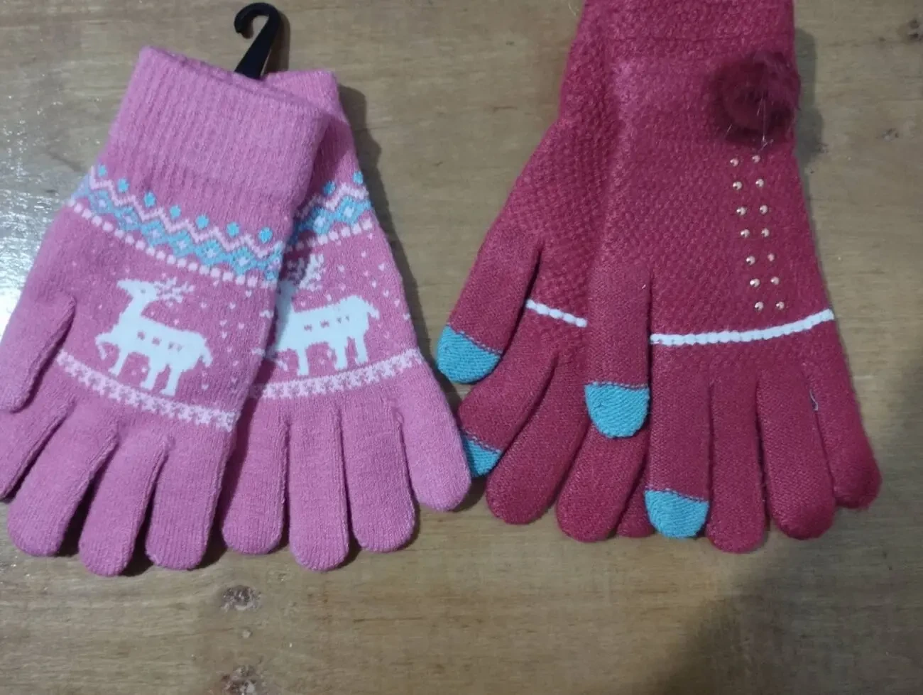 Перчатки детские для девочек распродажа. Корона зима/осень розовые , к 3
