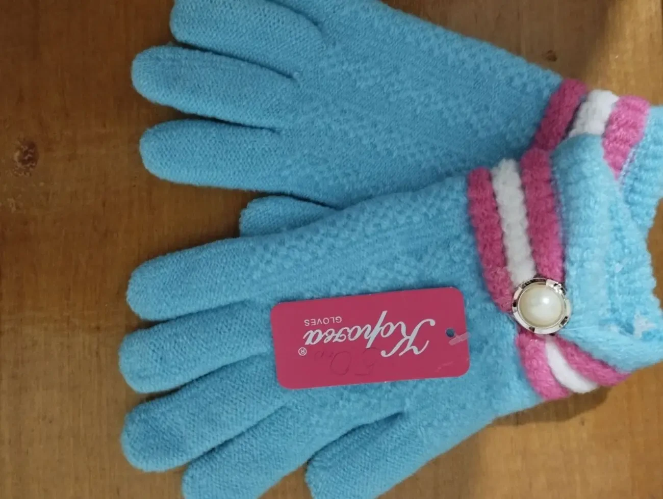 Перчатки детские для девочек распродажа. Корона зима/осень розовые , к 5