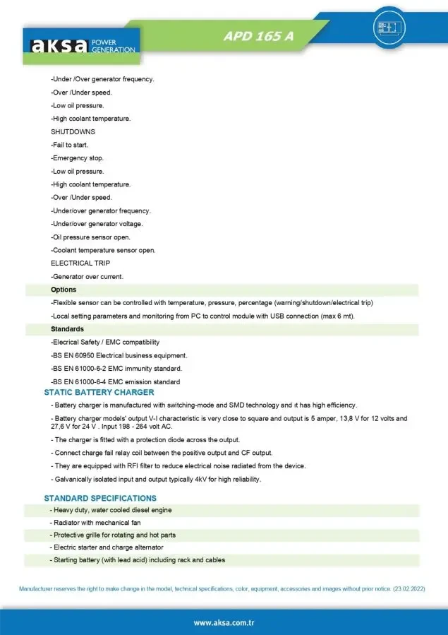 Дизельний генератор AKSA APD 165 A 7