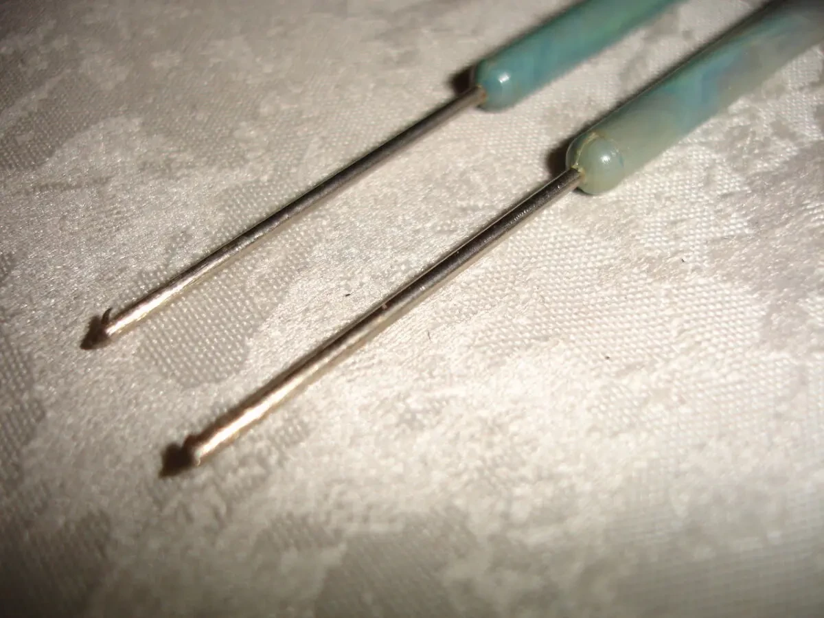 КРЮЧОК/гачок для в'язання № 2 металевий з ручкою, 13 см. НОВИЙ. 3