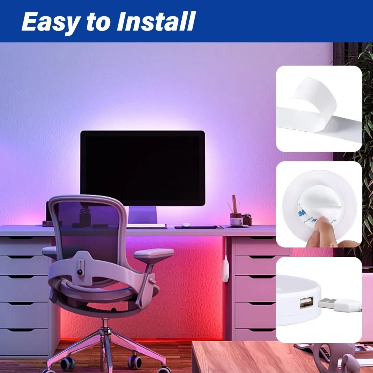 Светодиодная Лента 5 v, 5 метров, Led RGB USB с контроллером 6