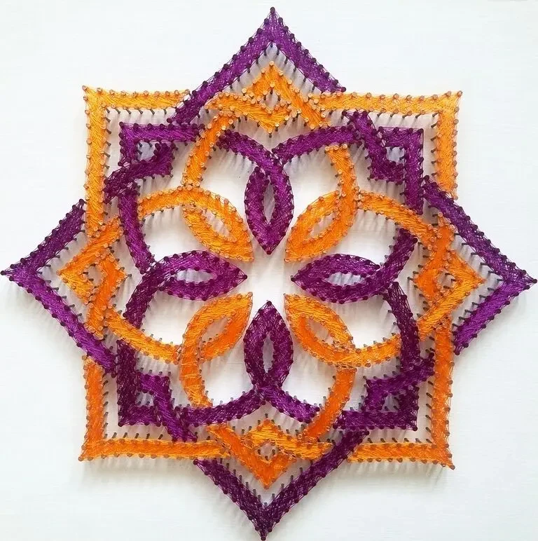 Картина жар-птица, стринг арт мандала, белый декор на стену 2