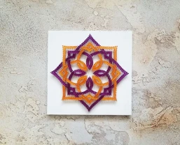 Картина жар-птица, стринг арт мандала, белый декор на стену