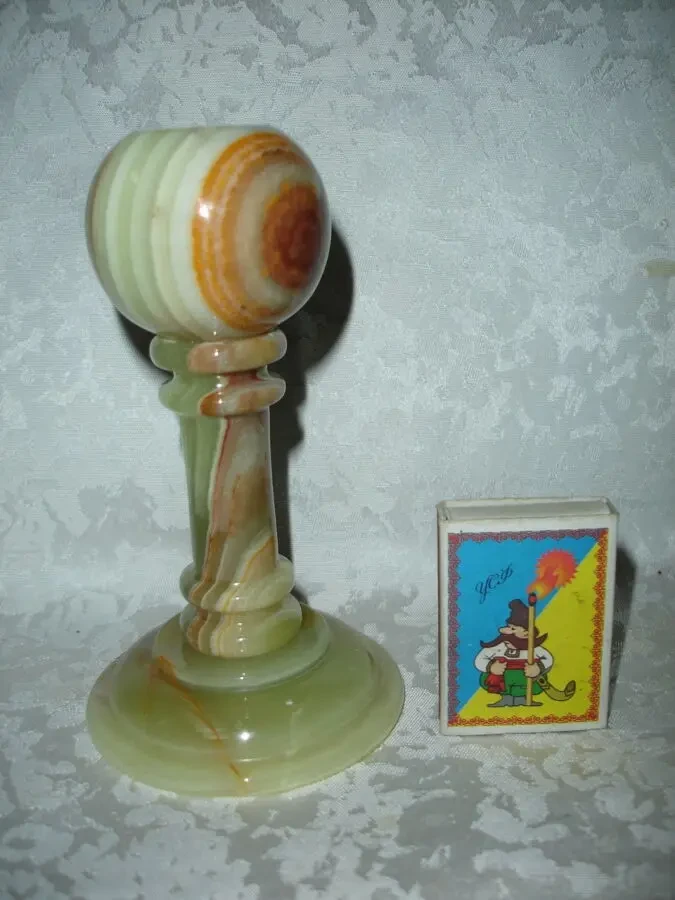 Подсвечник/ПІДСВІЧНИК висотою 13 см з ОНІКСУ. НОВИЙ. РАРИТЕТ. 2