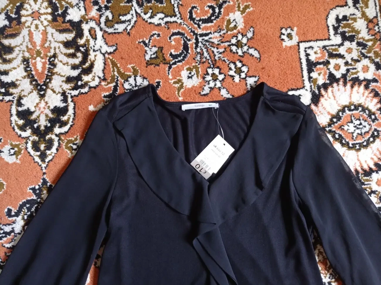 Блуза новая мягкая вискоза с шифоновыми рукавами George 10