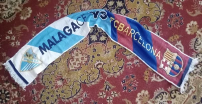 Футбольный матчевый шарф FC Malaga-FC Barcelona