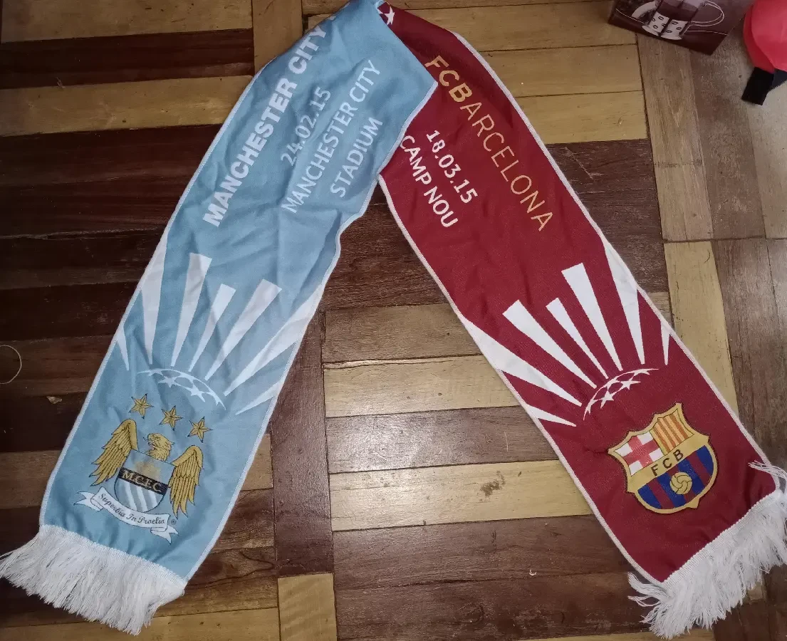 Футбольный матчевый шарф FC Msnchester City-FC Barcelona