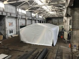 Ангар збірно-розбірний, каркасно-тентовий, 8х16м.