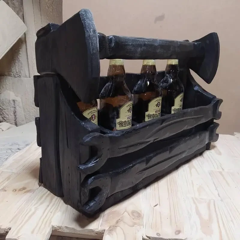Пивной ящик №1 из дерева, подарок мужу другу куму другу 8