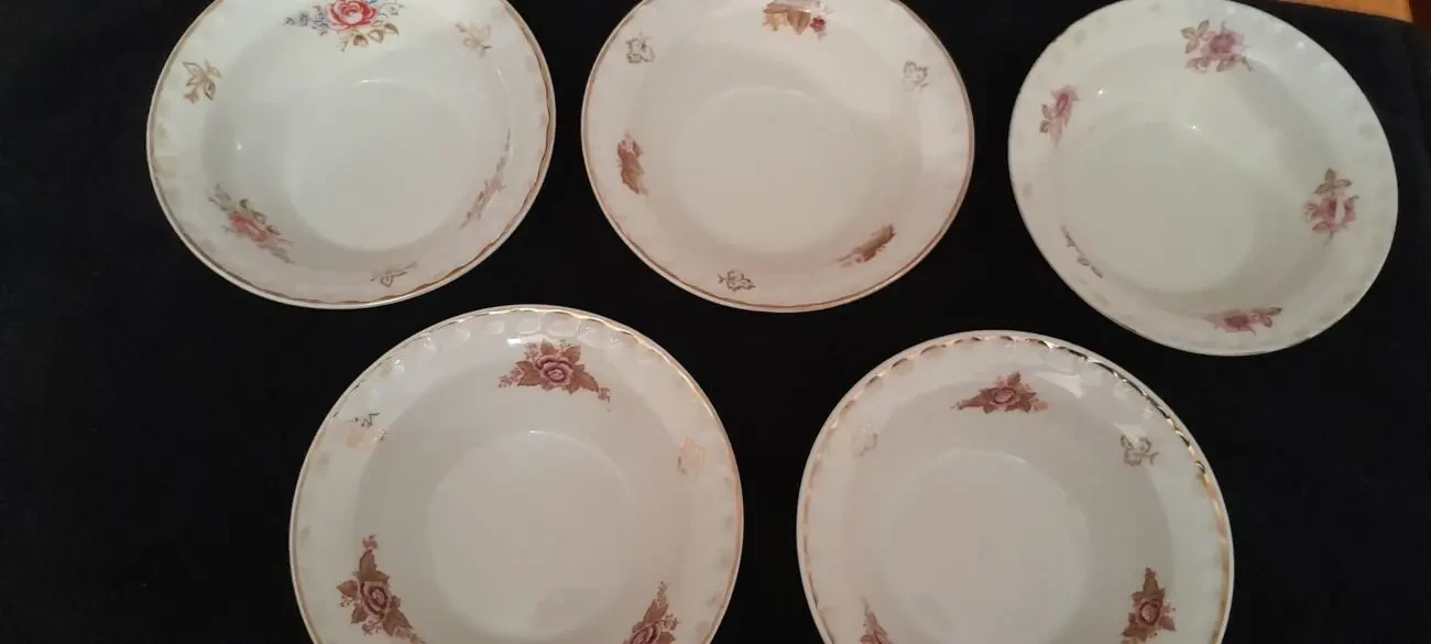 Красивая глубокая тарелка с цветами. Ретро. Новая 4